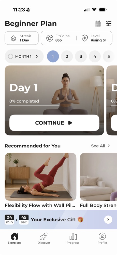 Your plan screen